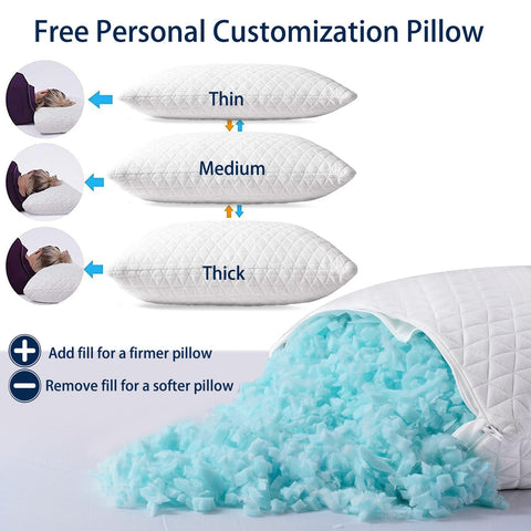KEYOOHOME boxed pillow packaging with labels showing CertiPUR-US certification and warranty