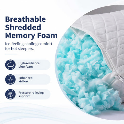 KEYOOHOME zippered inner chamber open to adjust fill for personalized support