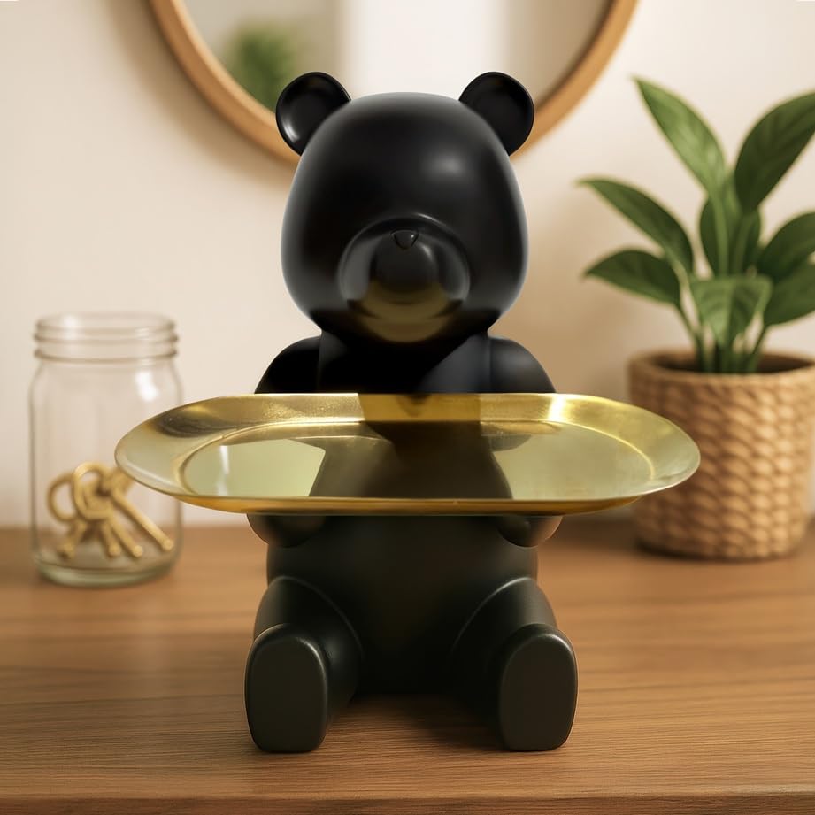 Keyper Bear on bedside table demonstrating clutter-free nighttime routine