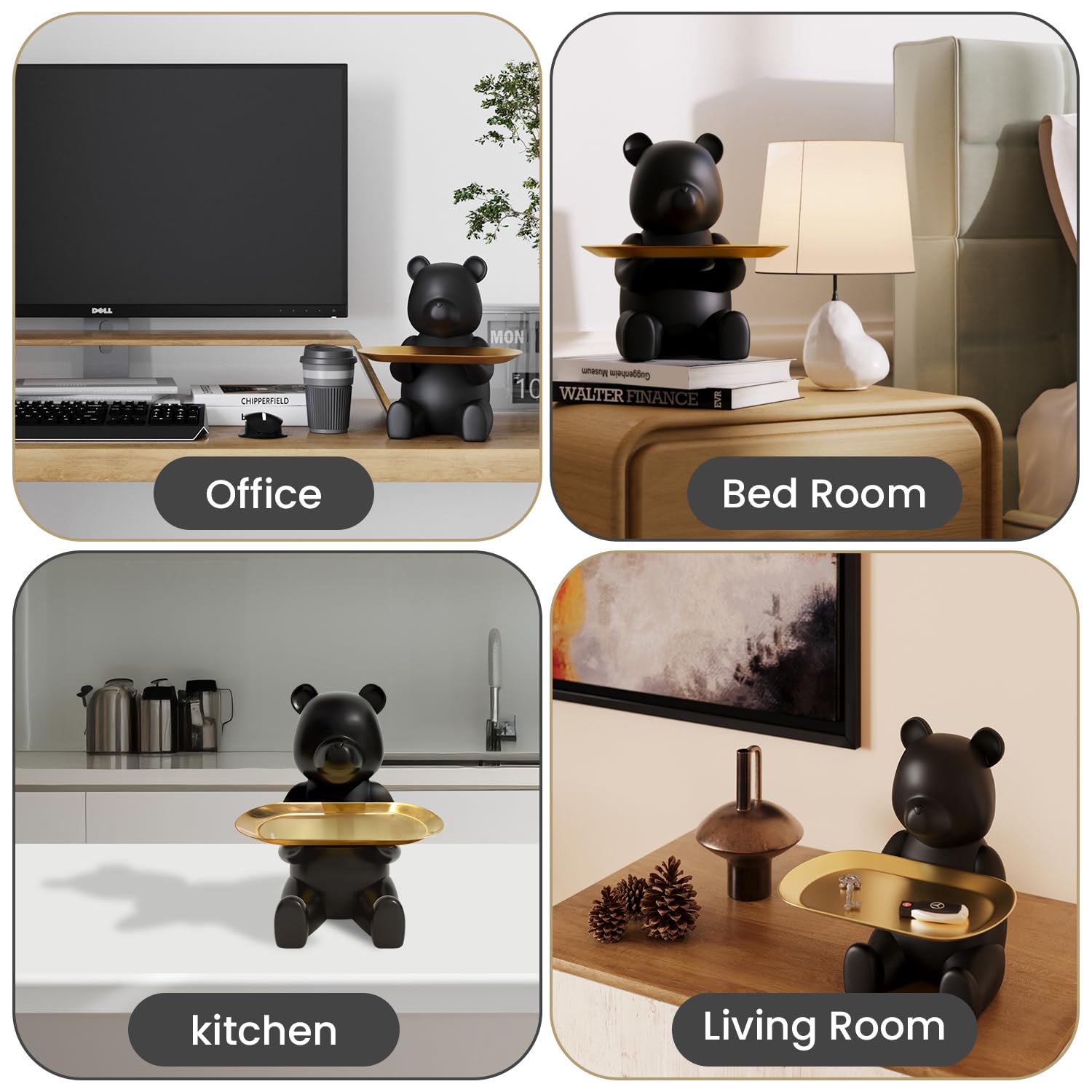 Keyper Bear on entryway console styled offering tidy organization benefit