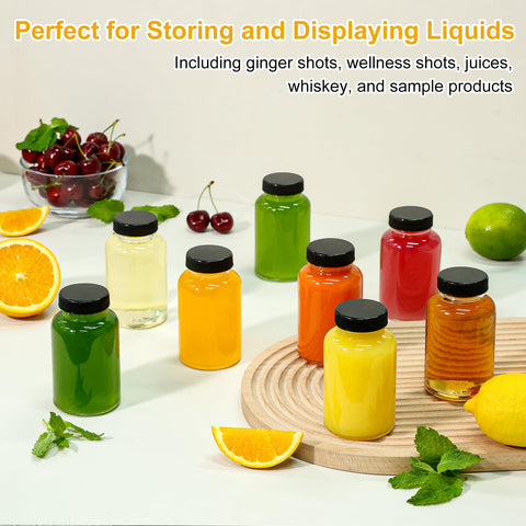KEYWING single ginger shot jar inside refrigerator, demonstrates compact fridge-friendly storage