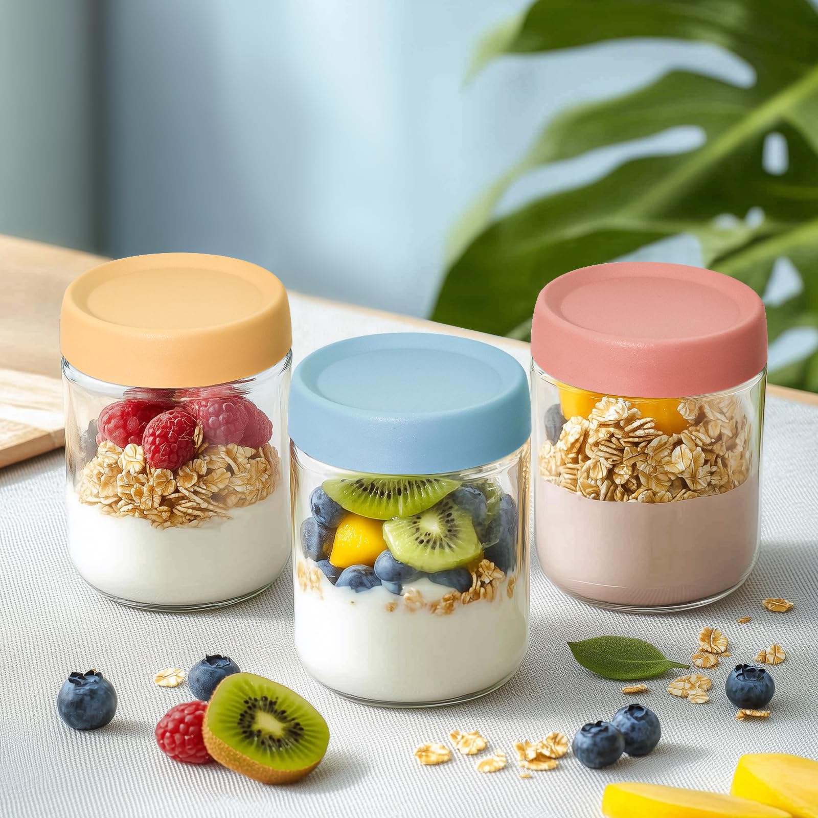KEYWING jar filled with overnight oats showcasing portion control and presentation