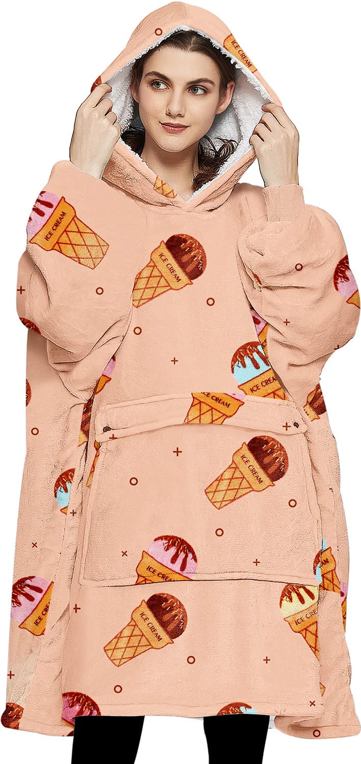 KFUBUO front view showing oversized fit and cozy coverage