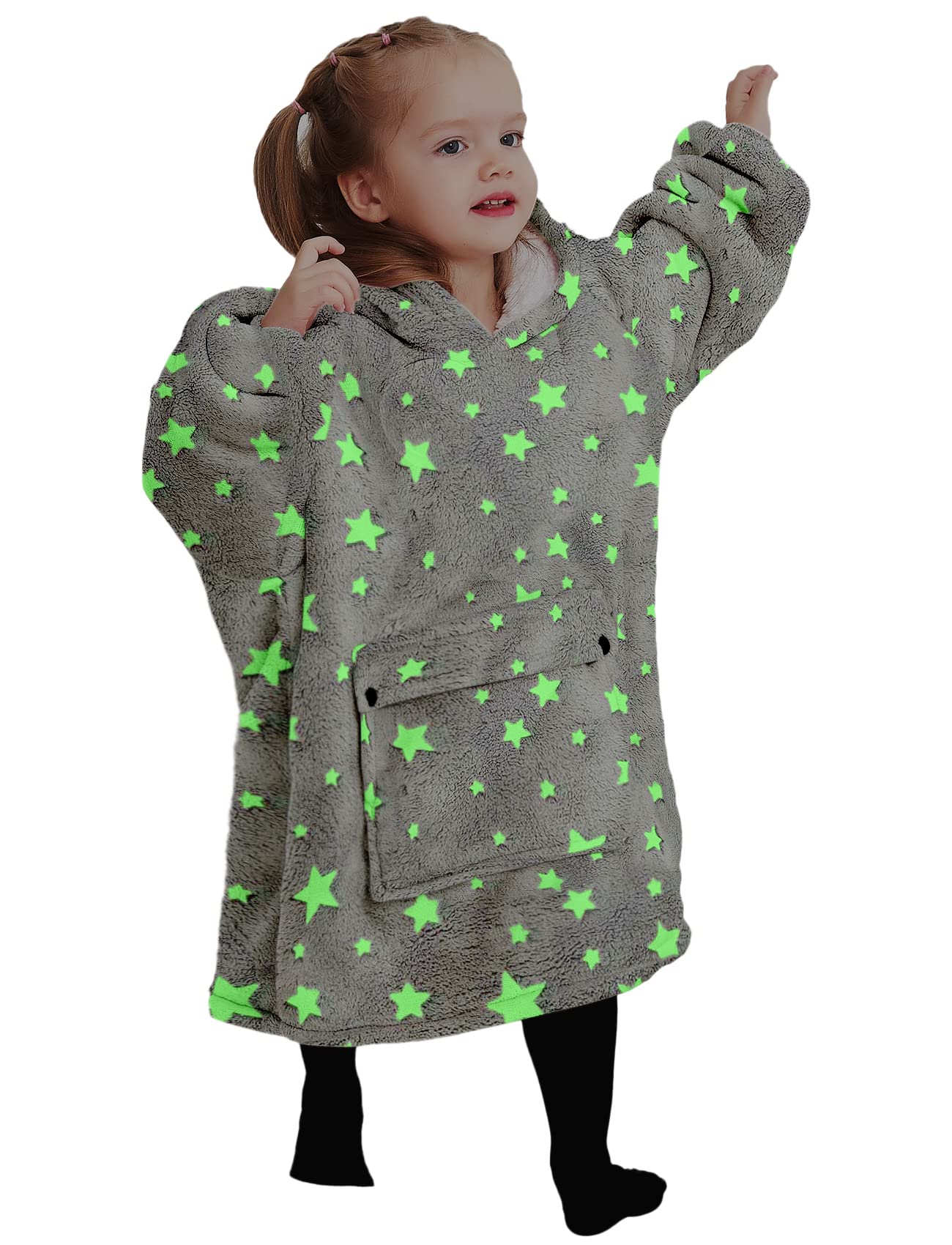 KFUBUO front view showing full-length wearable blanket hoodie and cozy fit