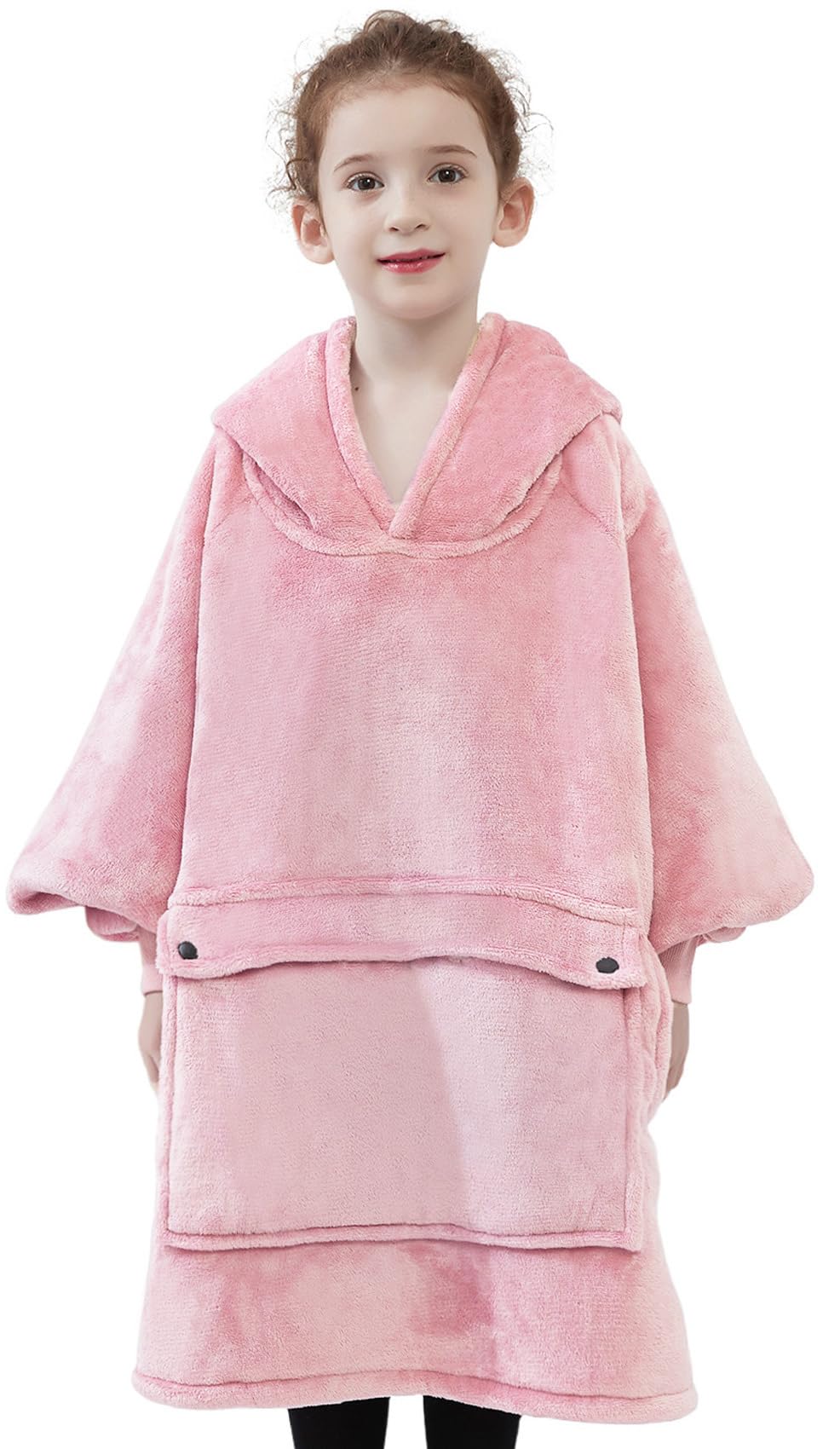 KFUBUO front view hoodie showing full-length coverage and cozy fit