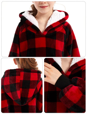 KFUBUO oversized hood close-up demonstrates head warmth and pillow comfort