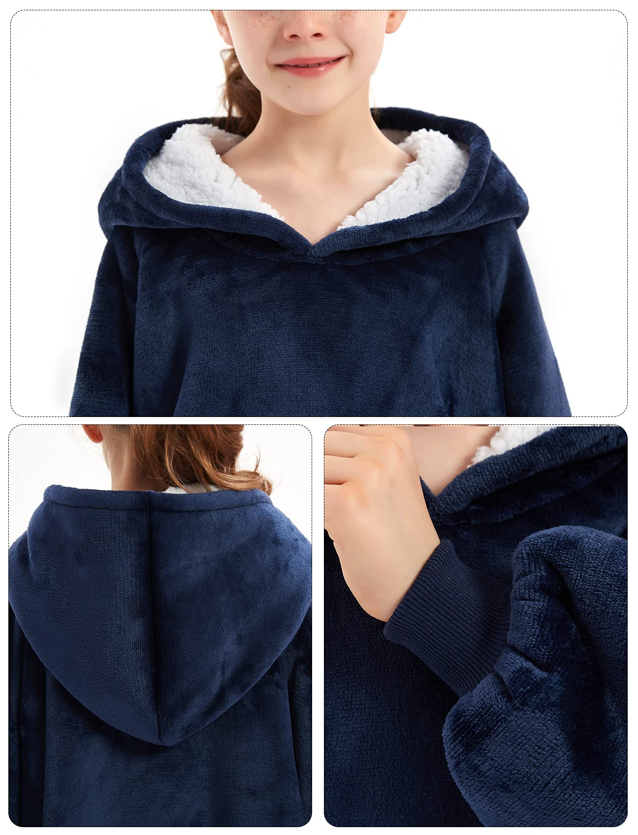KFUBUO oversized hood detail used as pillow for extra head support