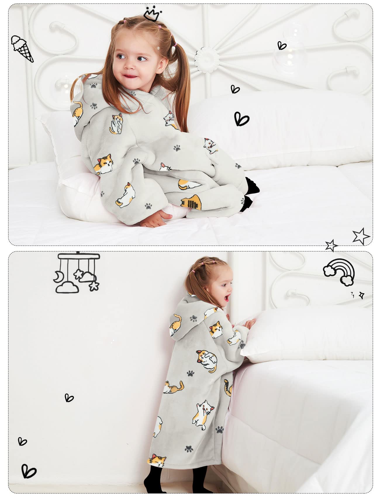 KFUBUO deep pocket detail with a child’s hands offering secure storage