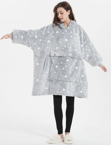 KFUBUO wearable blanket hoodie styled in living room for relaxed everyday use