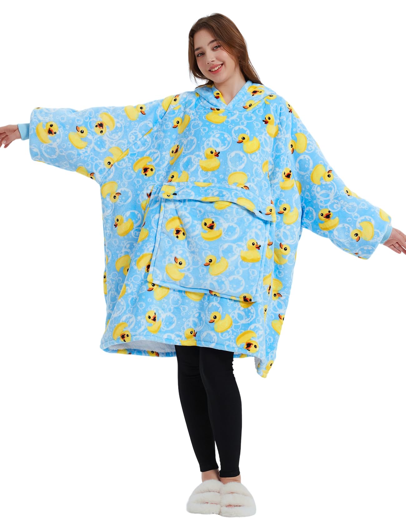 KFUBUO wearable blanket worn outdoors adding portable warmth