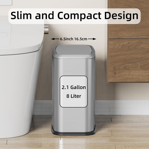 KHMMGK close-up of swing lid demonstrating quiet operation and odor control