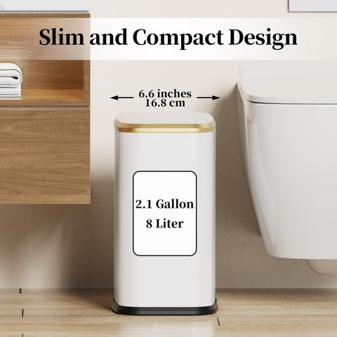 KHMMGK slim bin beside toilet demonstrating small space fit