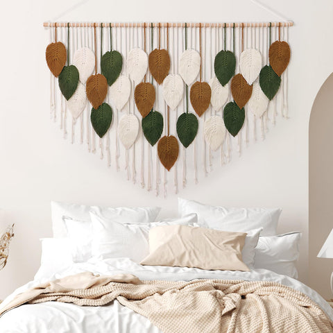KHOYIME styled above bed demonstrating cozy boho decor impact