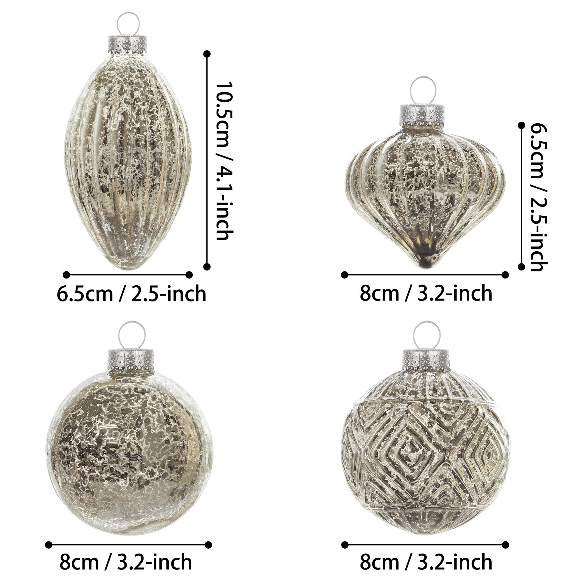 KI Store scale comparison with ruler showing 3.15" balls and 5" finials for sizing