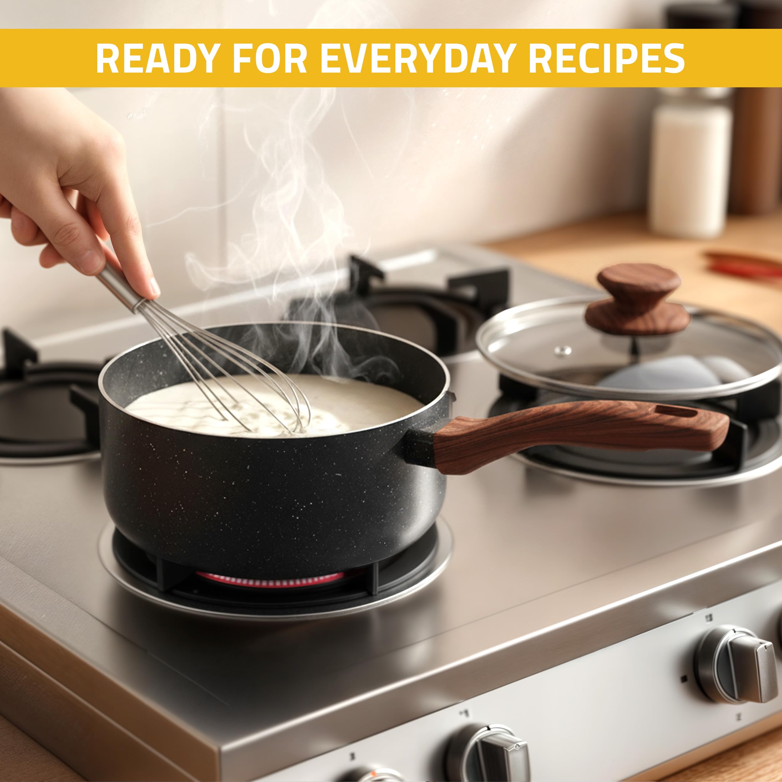 KICHLY frying pan heating on induction stovetop for even searing
