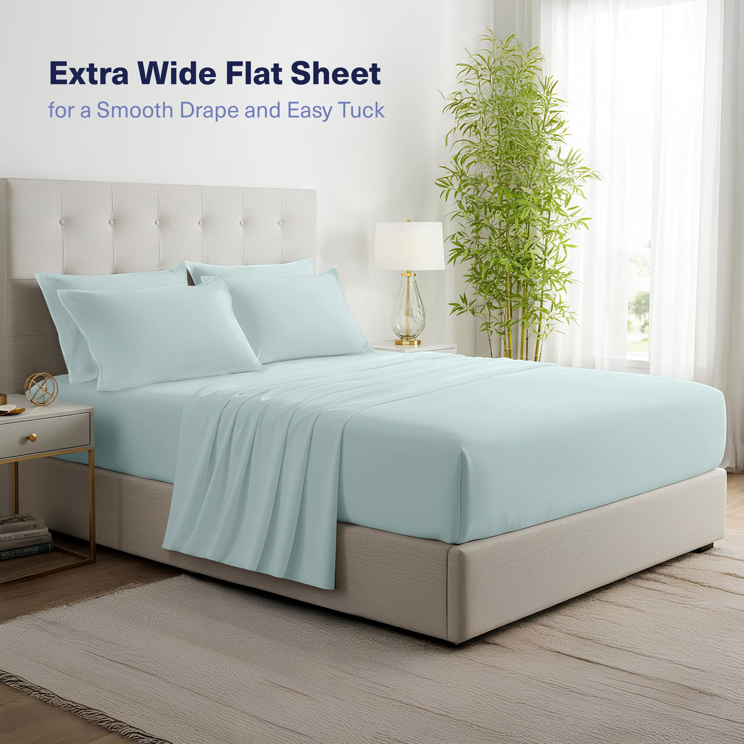 Kickoff Home deep pocket fitted sheet stretches to fit thick mattresses