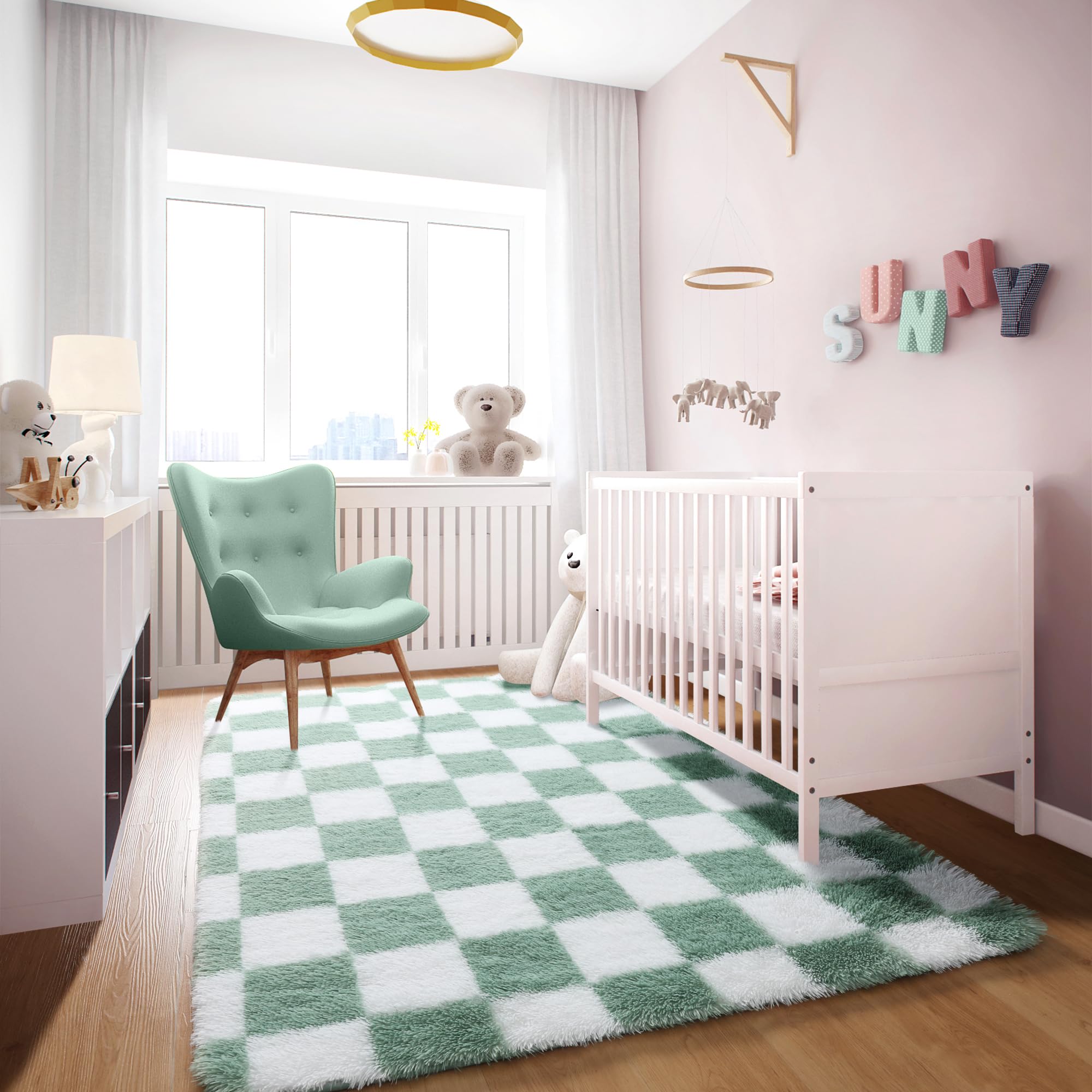 KICMOR rug in nursery showing cozy play surface and decorative appeal