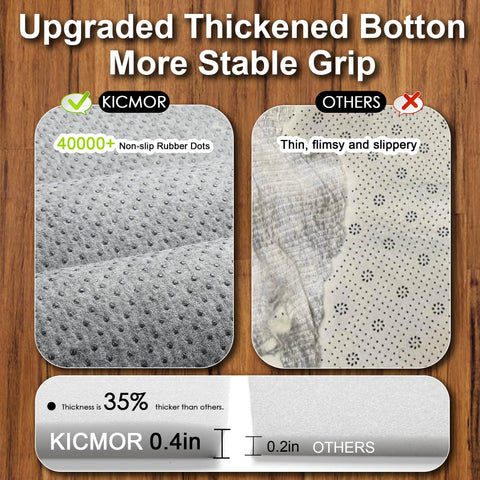 KICMOR rug styled in living room adds contrast and cozy texture to decor