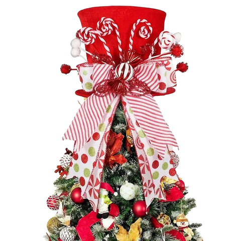 KIDHABE front view red velvet top hat topper showing festive silhouette and shimmer