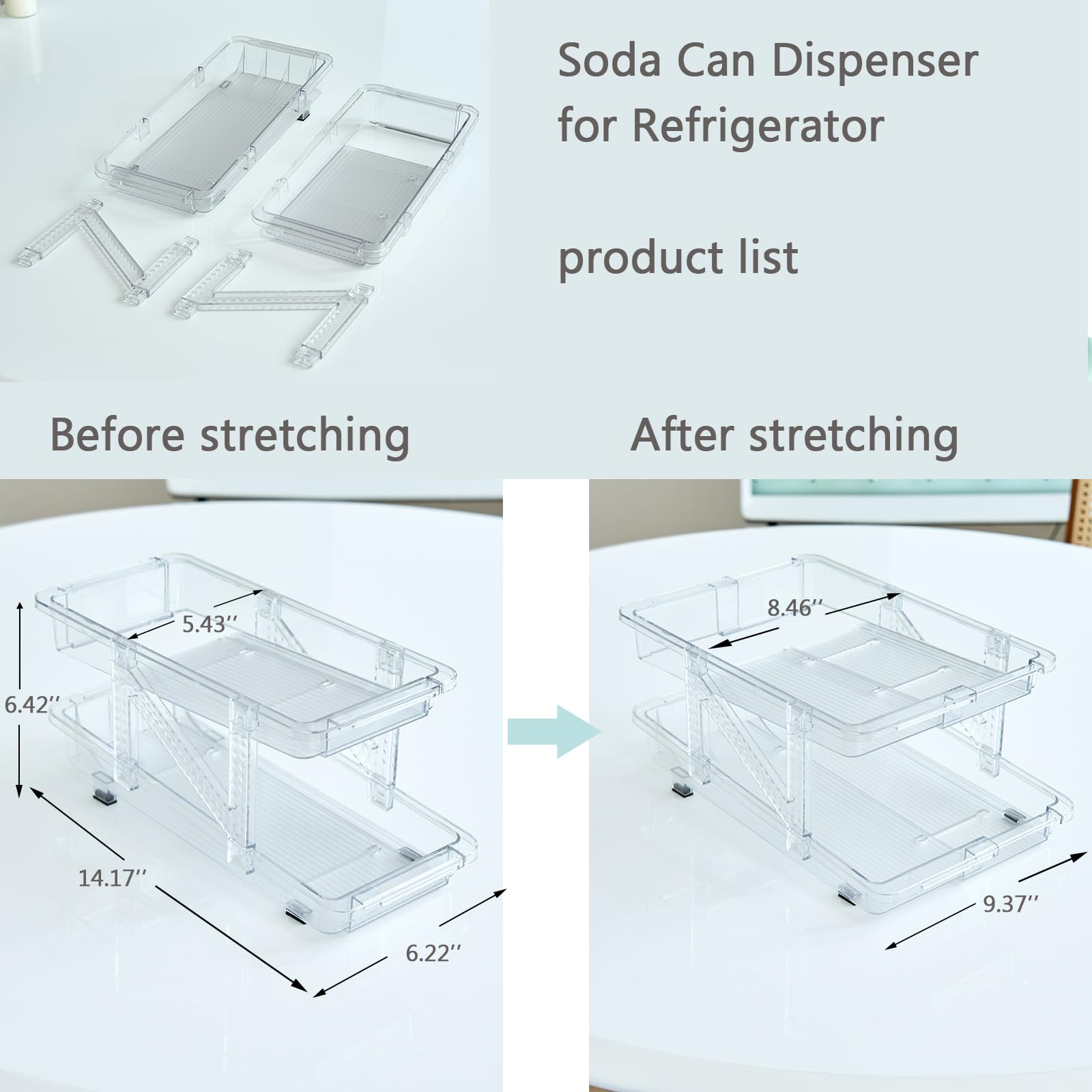 Kiencyluky stacked double-layer in fridge illustrating doubled capacity benefit