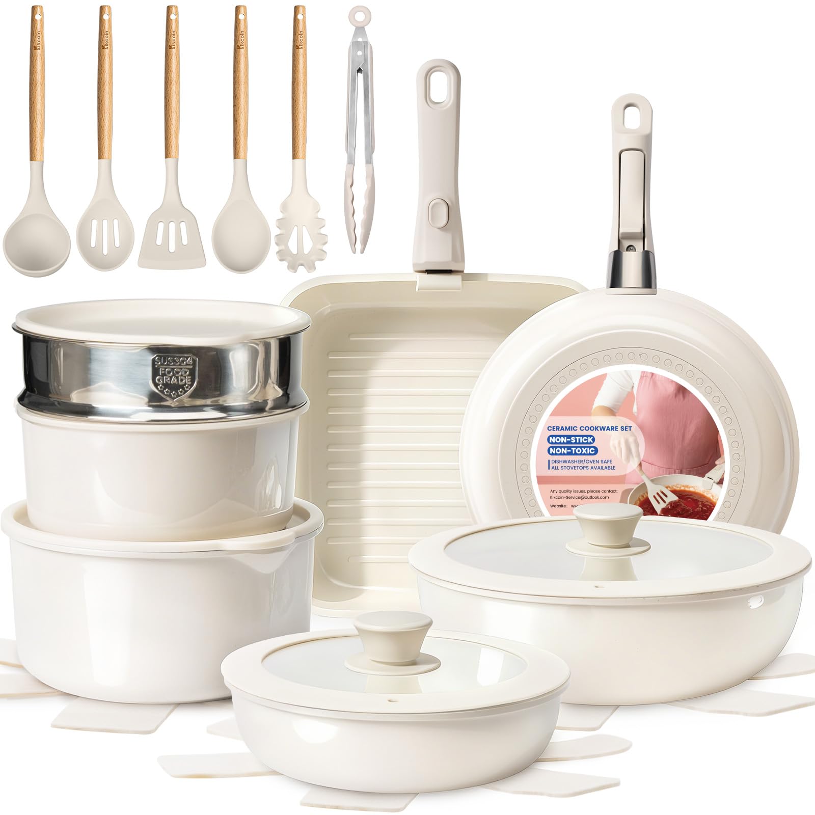 Kikcoin full cookware set front view showing all pieces and value