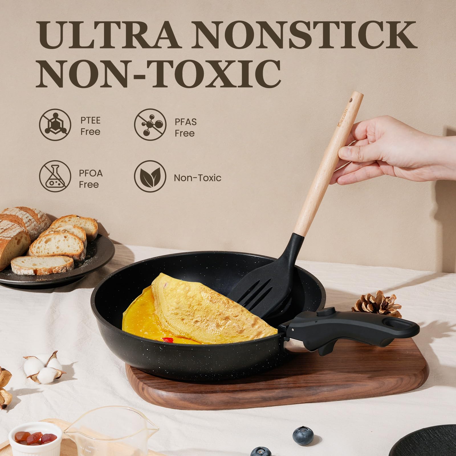 Kikcoin cookware base underside highlighting induction-ready enlarged base performance