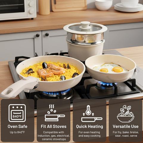 Kikcoin stainless steamer with glass lids useful for healthy steaming
