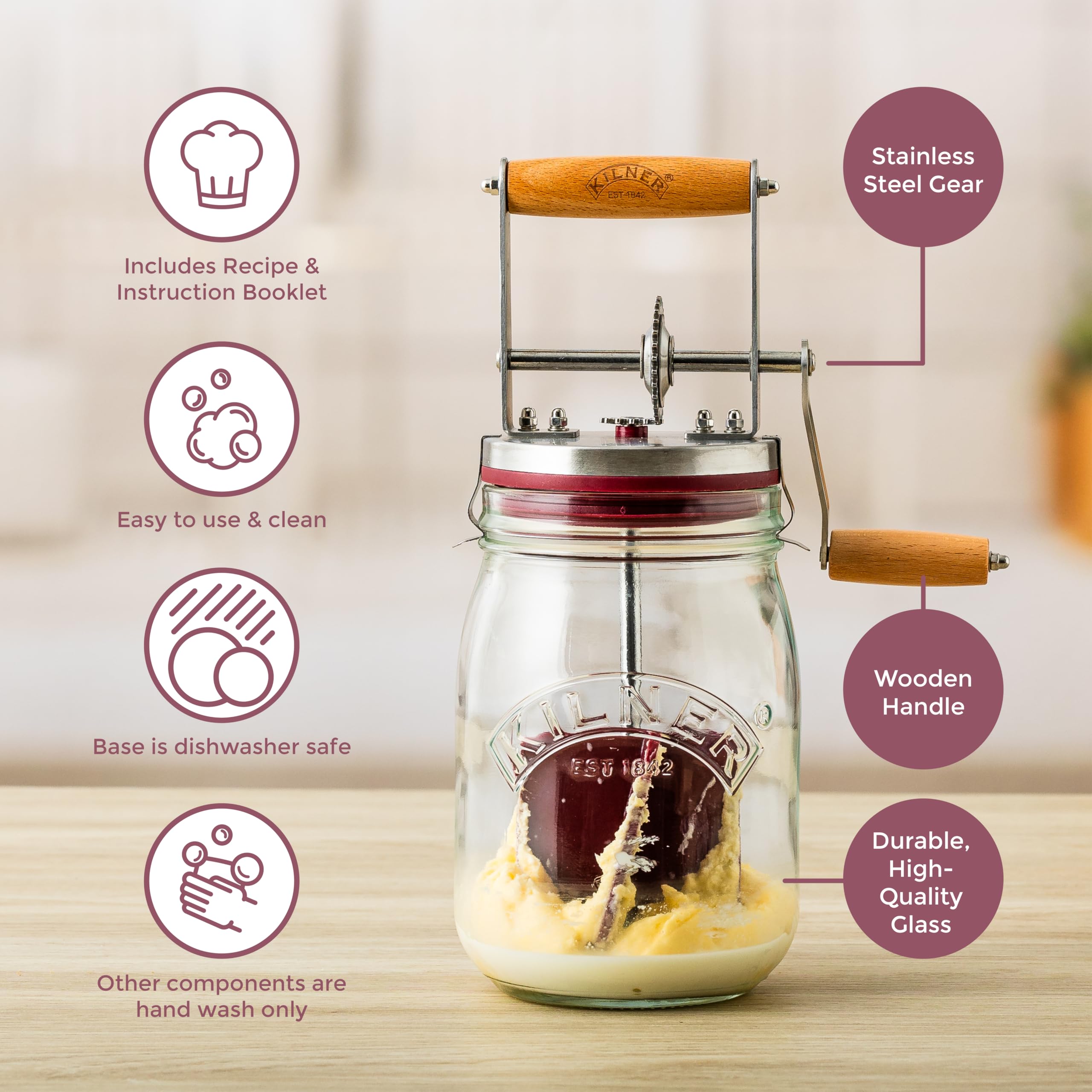 Kilner metal gears detail showing sturdy mechanism and reliable performance