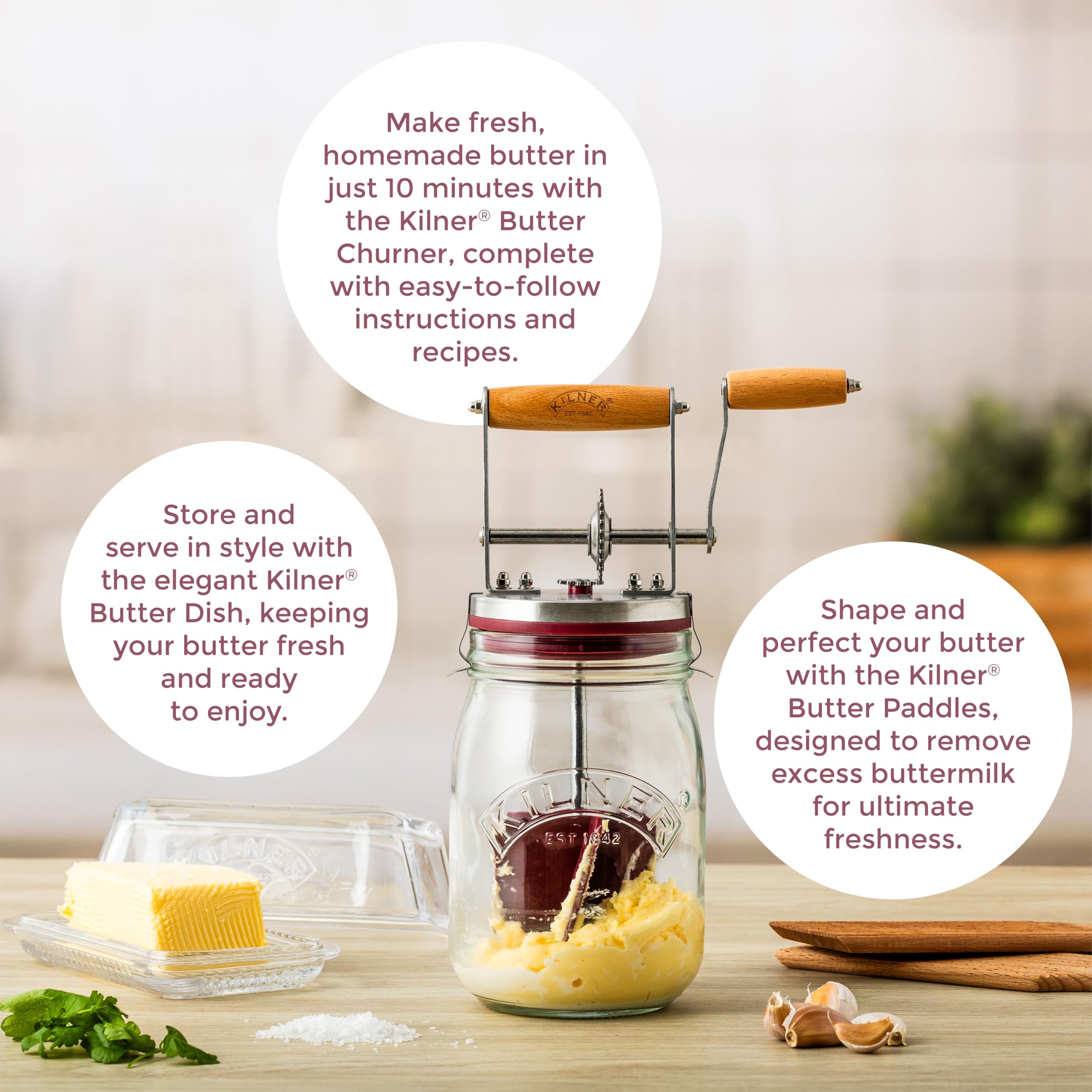 Kilner silicone paddle close-up highlighting gentle mixing and durability