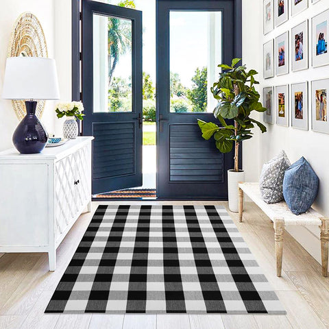 KILOCOCO rug being machine-washed showing easy-care cleaning benefit
