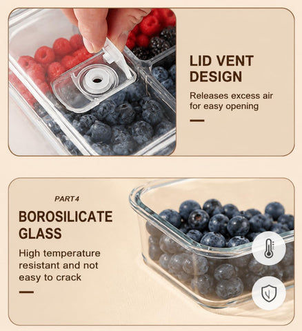 KIMIFACA glass surface and lid label highlighting stain-resistant durable benefit