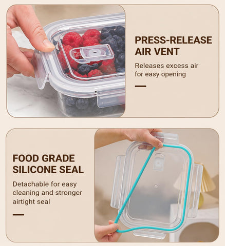 KIMIFACA washing berries in container demonstrating convenient rinse-and-store benefit