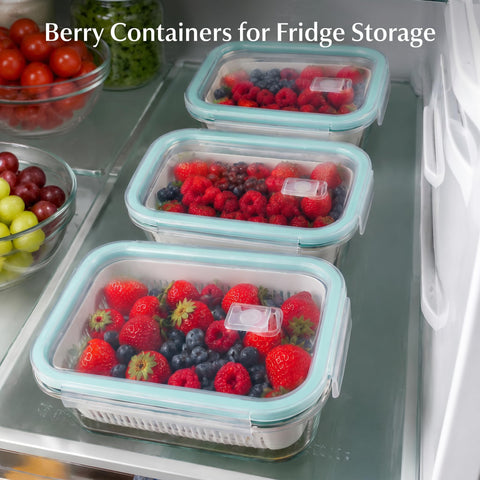 KIMIFACA stacked containers in refrigerator maximizing shelf space and visibility