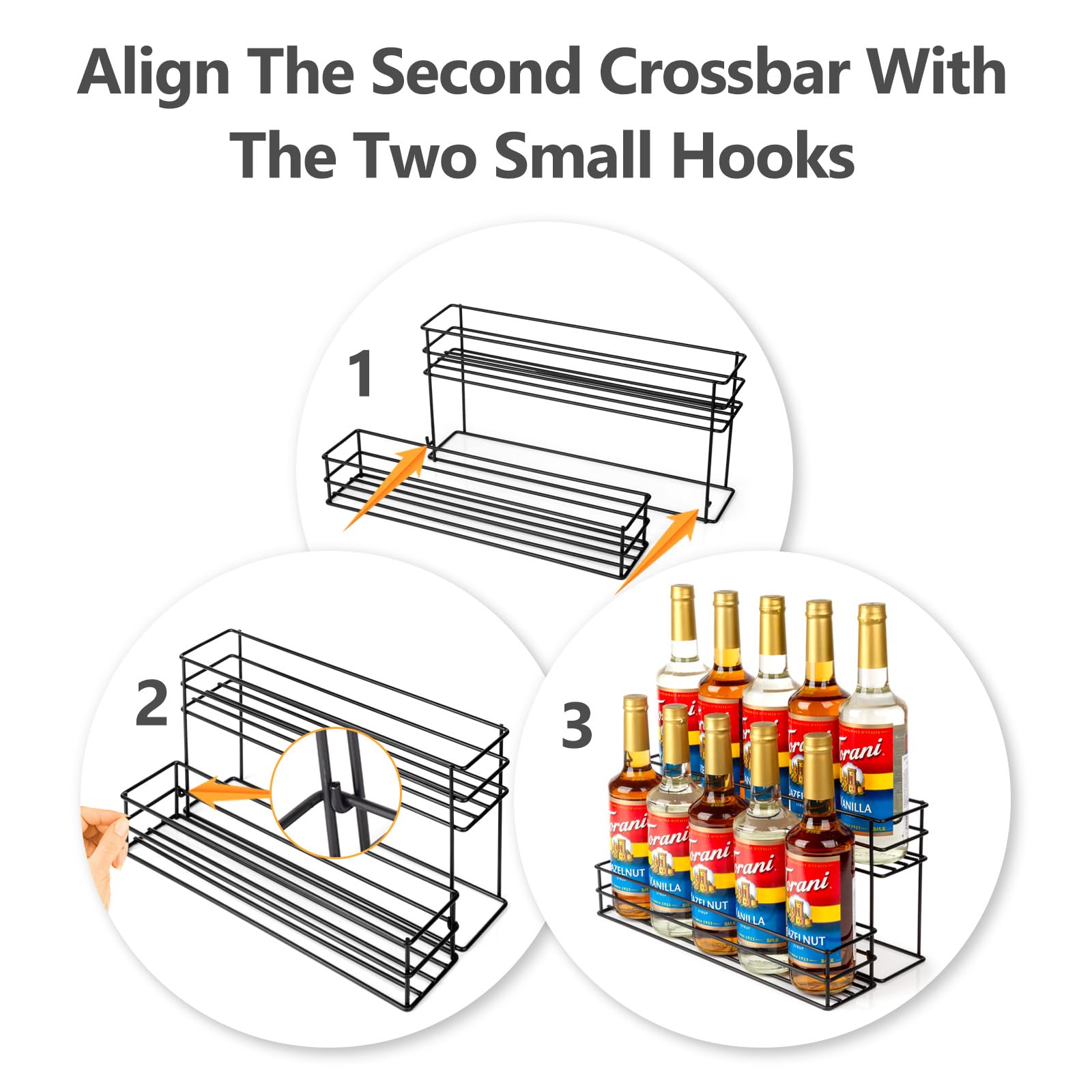 kimilus close-up of stepped tier design highlighting secure bottle alignment and visibility