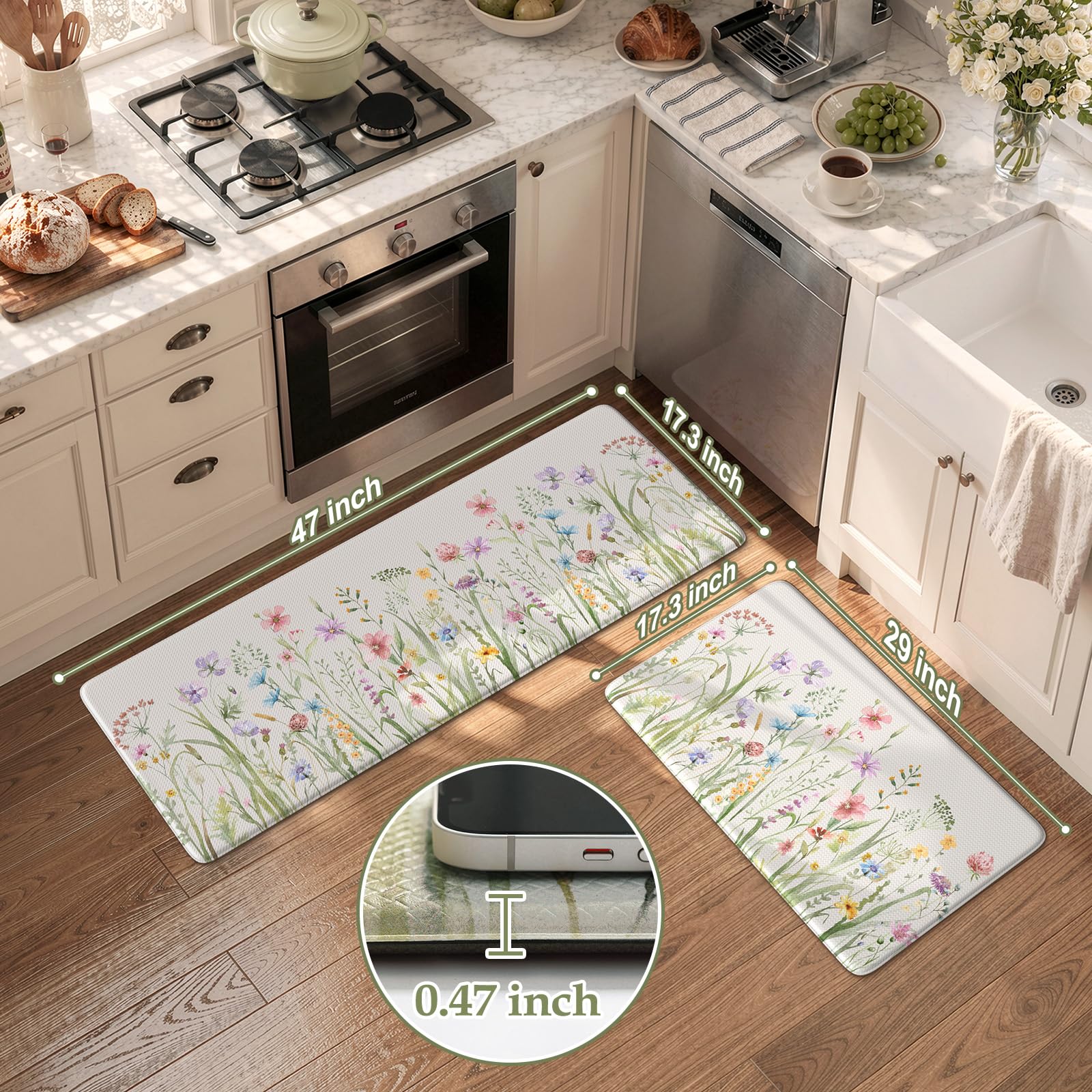 KIMODE non-slip backing detail demonstrating stability on hard floors