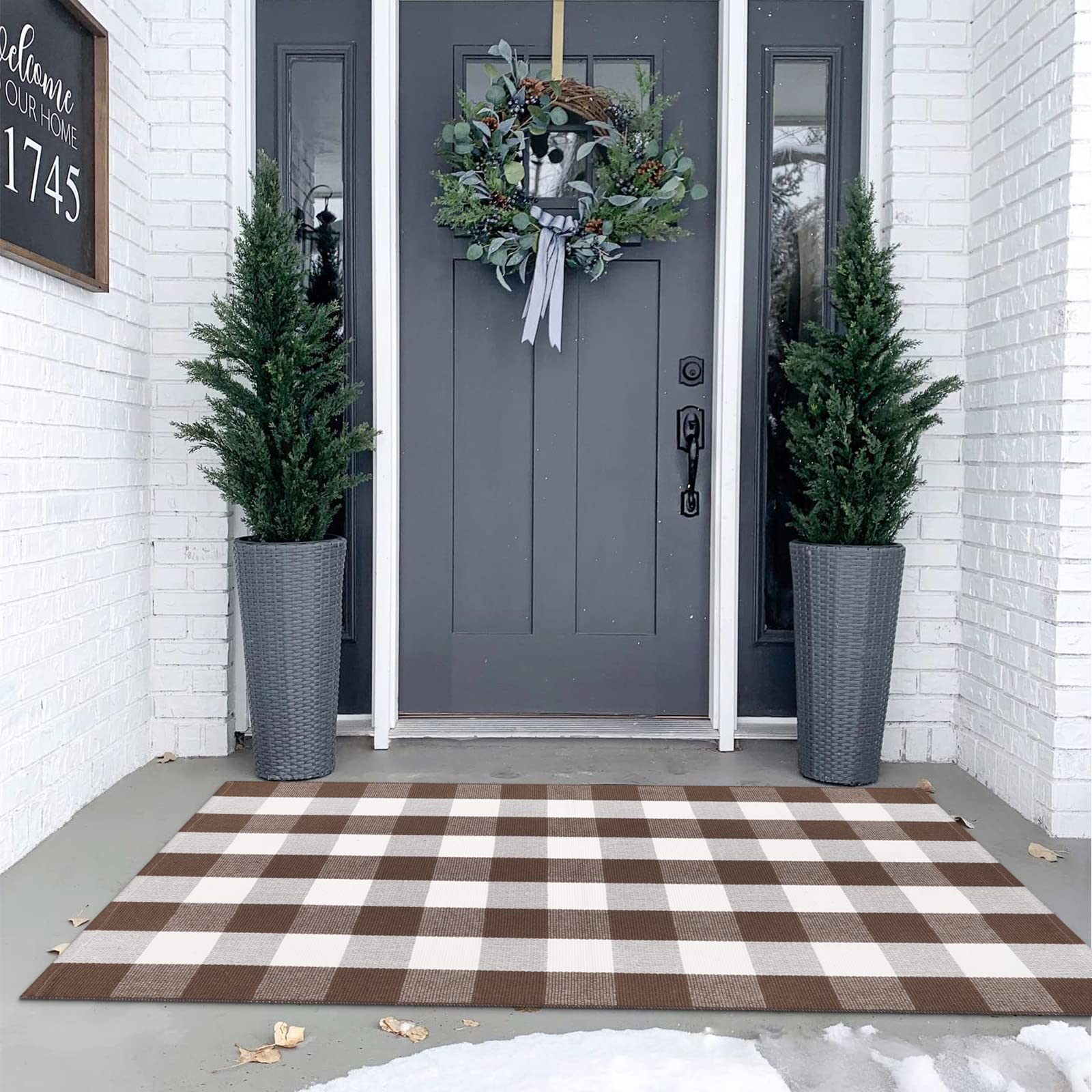 KIMODE mat paired with coir doormat showing layered styling option