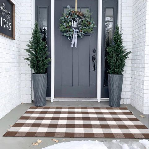 KIMODE mat paired with coir doormat showing layered styling option