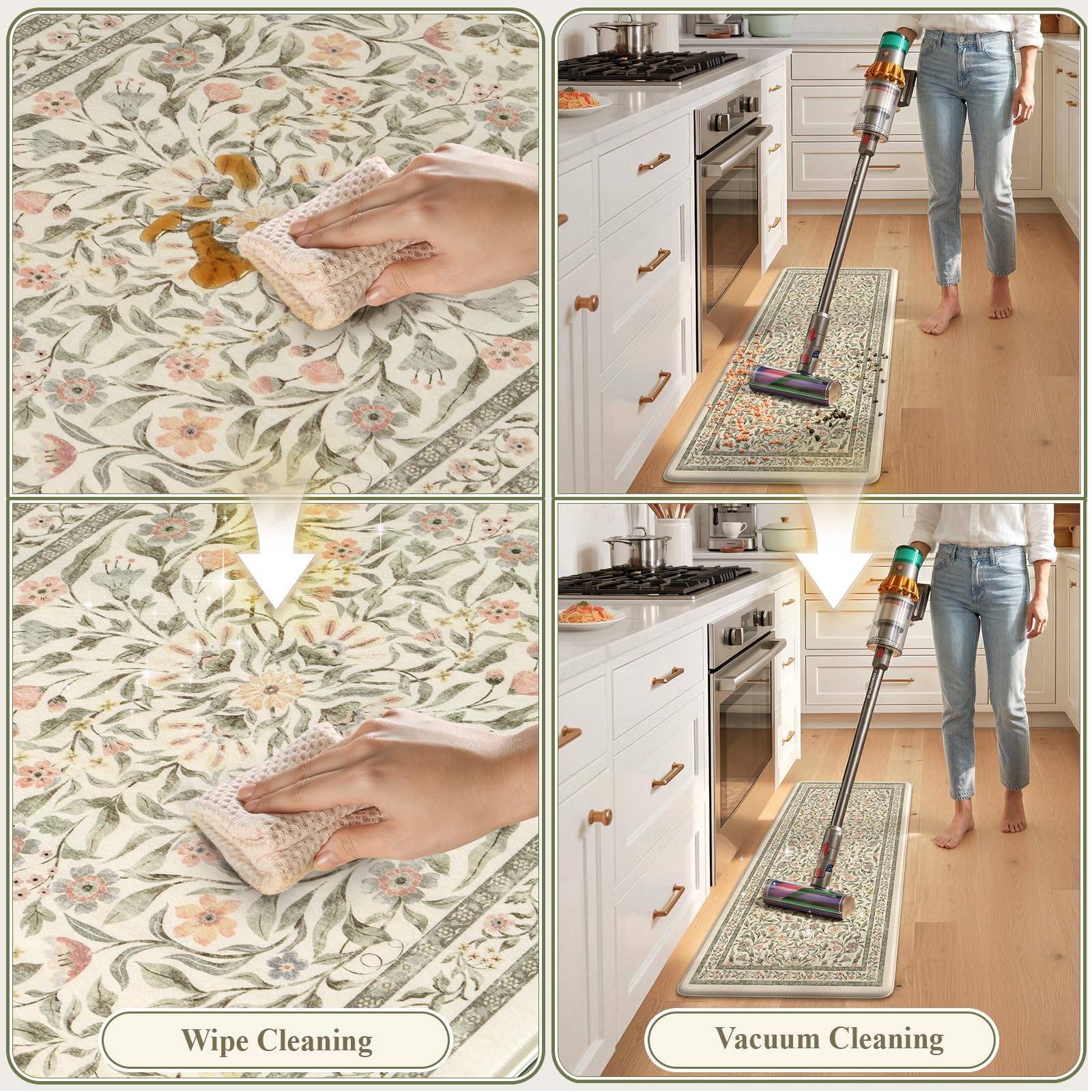 KIMODE mat placed at sink in use demonstrating comfort while washing dishes