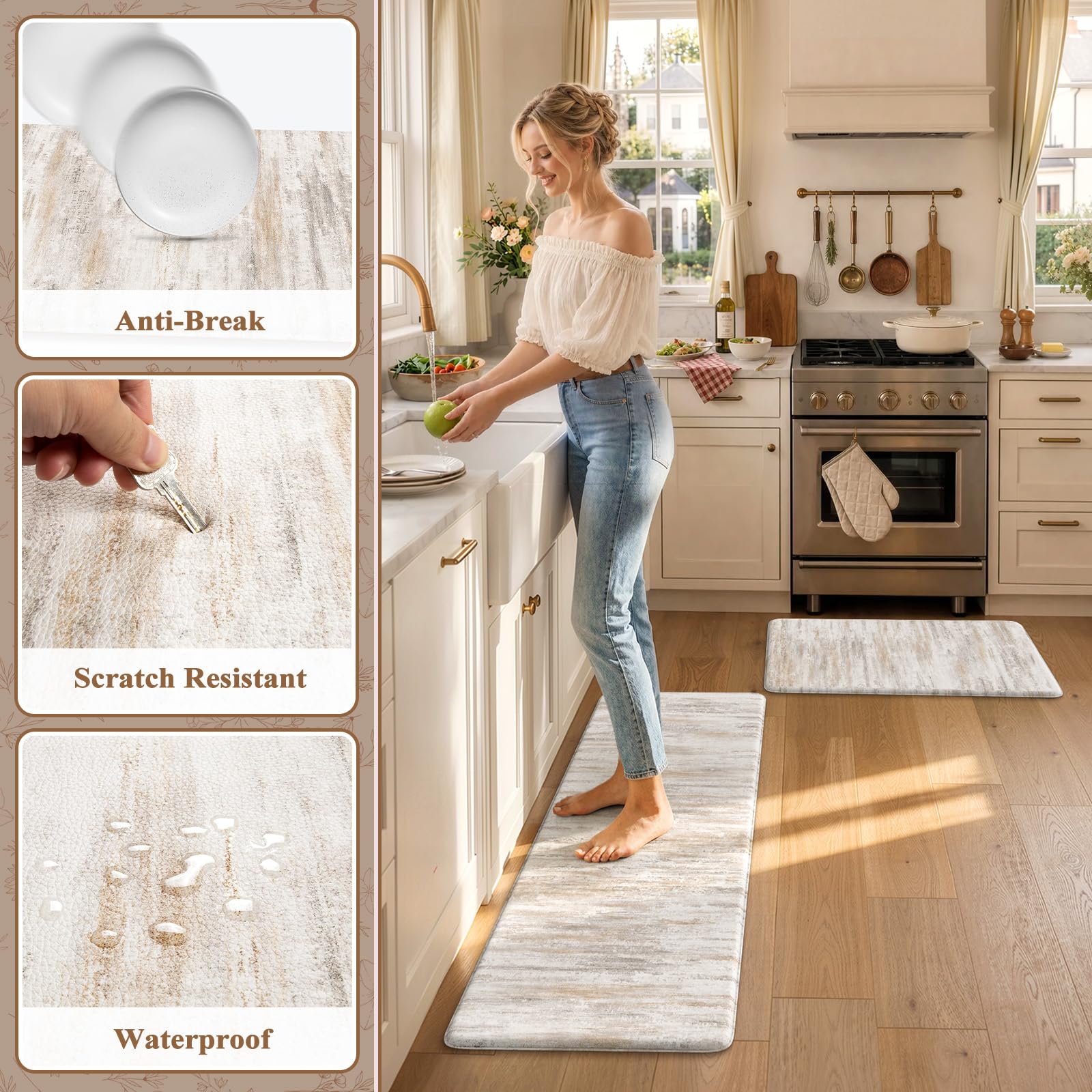 KIMODE mats in kitchen showing scale and coverage benefit