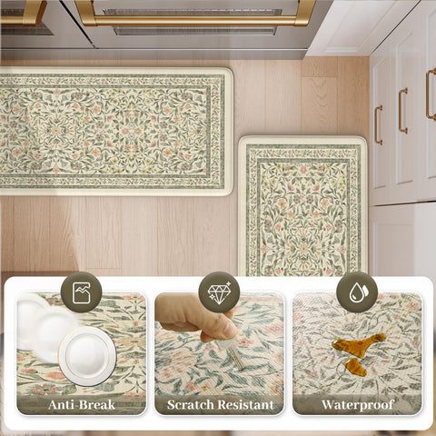 KIMODE mat in front of stove showing coverage for long cooking sessions