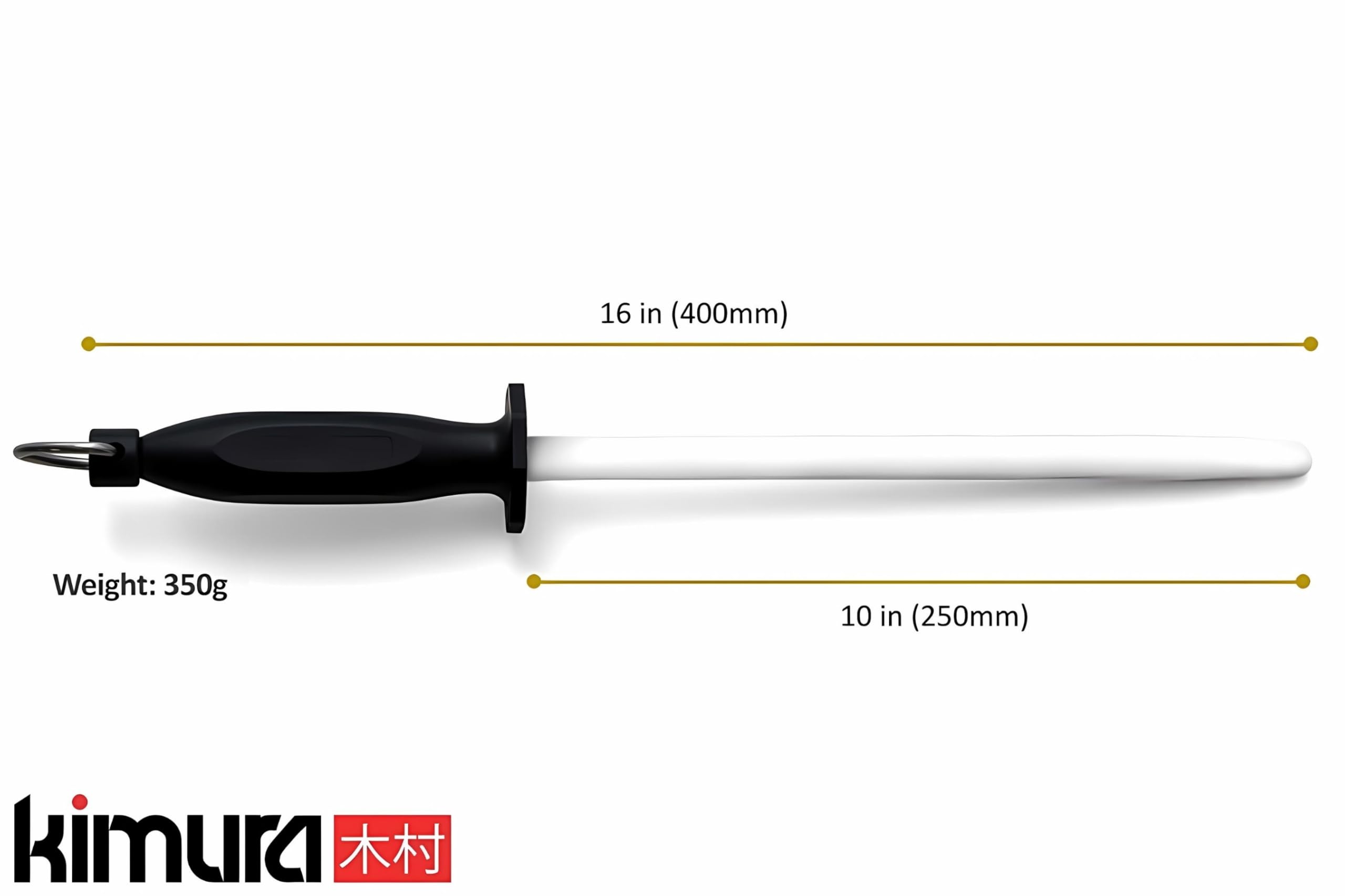 Kimura honing rod in use with chef knife, improves cutting control