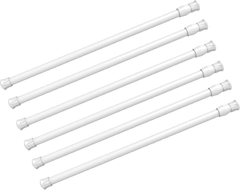 kimwason front view of six tension rods showing packaging and set benefit of multiple rods