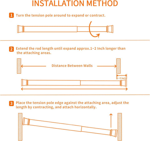 kimwason tension rod used as a bathroom curtain solution for quick privacy