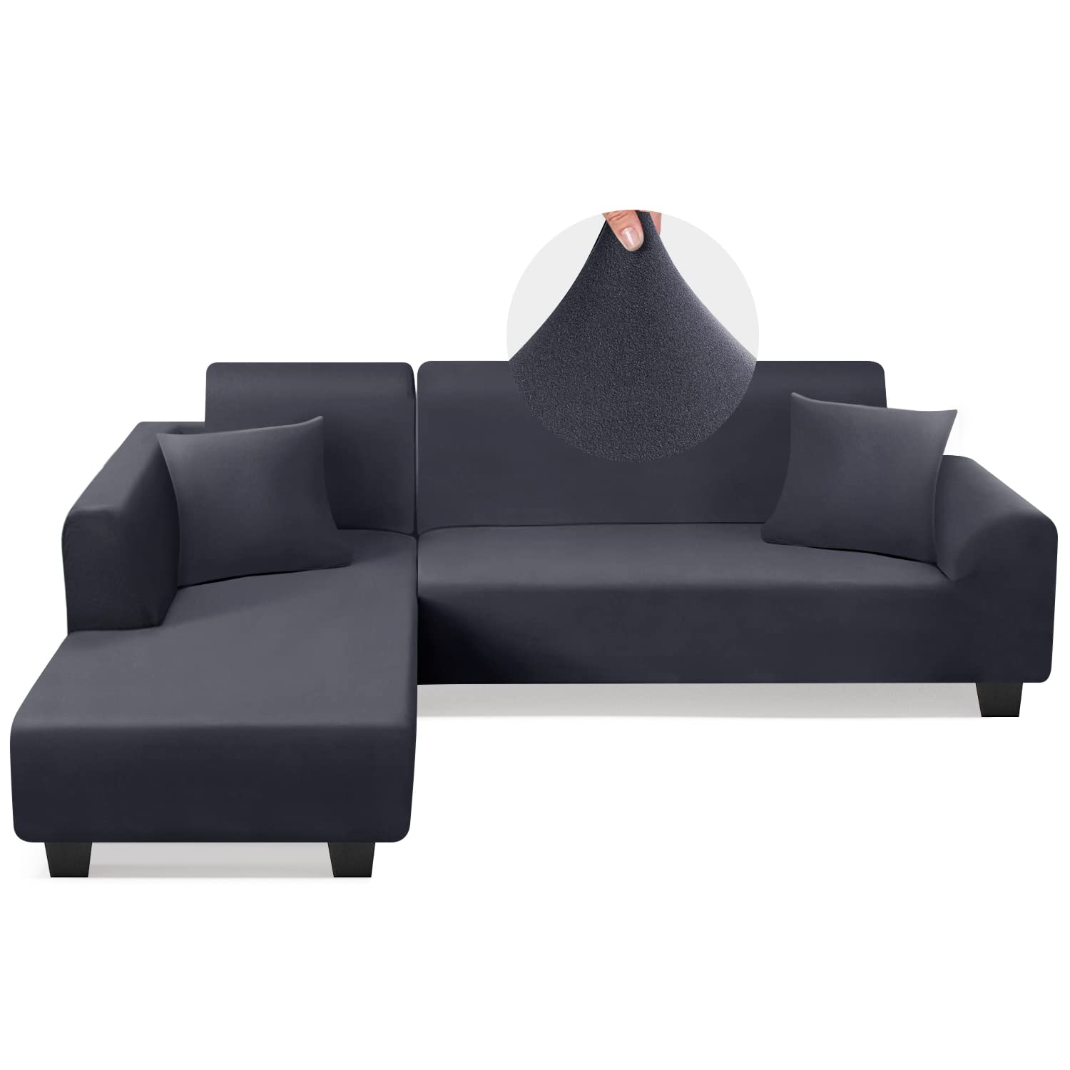 KinCam front view of dark grey sectional cover showing tailored fit and protection