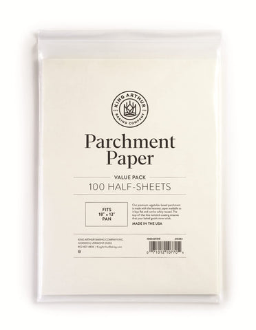 King Arthur front pack showing 100-count parchment for quick prep