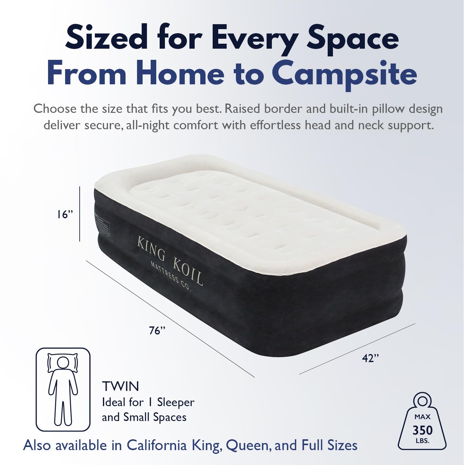 King Koil flocked top texture close-up providing a soft, non-slip sleeping surface for comfort