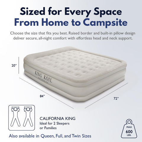 King Koil deflated and packed compactly for travel and convenient storage