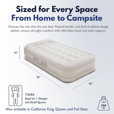 King Koil flocked top texture providing mattress-like comfort and non-slip surface