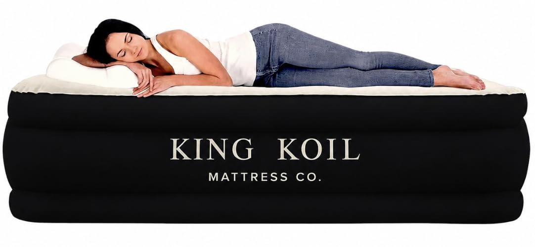 King Koil front view showing elevated mattress and true-bed feel
