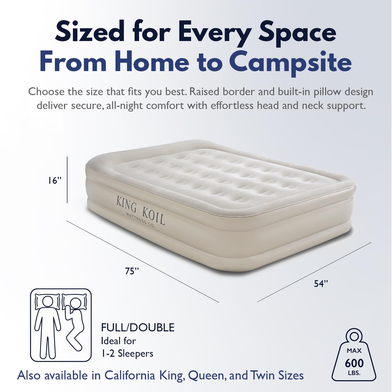 King Koil folded mattress compact for storage and travel benefit